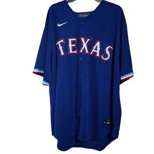Nike Baseball Texas Rangers Blank Jersey Blue MLB Size XXL NWT